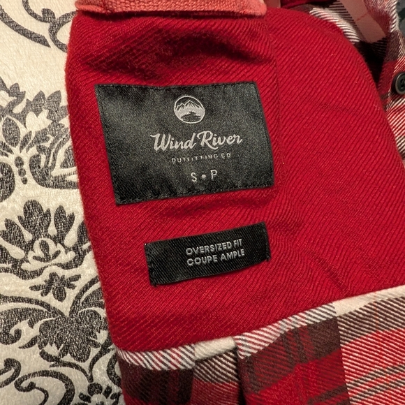 🖤 Thick Warm Plaid Button Down Shirt - Red/White- Wind River- Oversized Small - Picture 3 of 3
